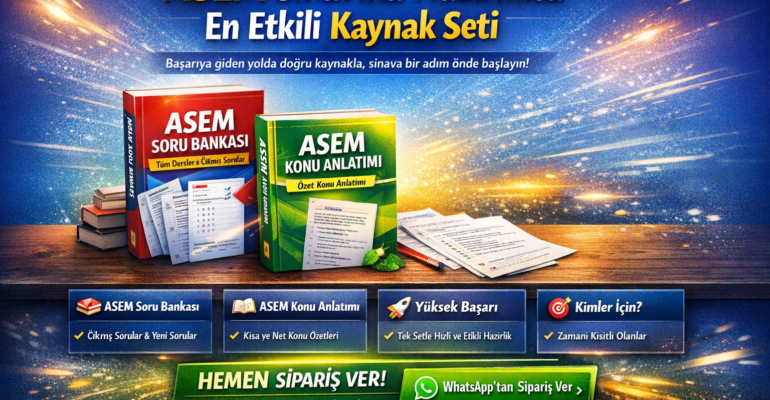 ASEM sınav kaynağı seti