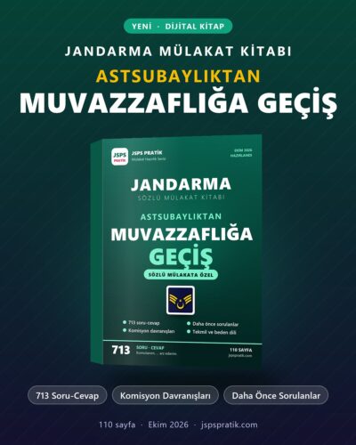 Jandarma Mülakat Kitabı – Astsubaylıktan Muvazzaflığa Geçiş
