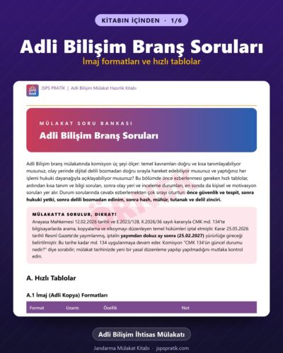 Adli Bilişim İhtisas Mülakatı Hazırlık Kitabı – kitabın içinden 1