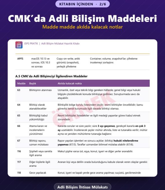 Adli Bilişim İhtisas Mülakatı Hazırlık Kitabı – kitabın içinden 2