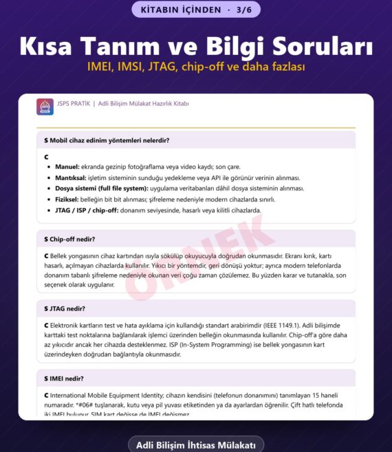 Adli Bilişim İhtisas Mülakatı Hazırlık Kitabı – kitabın içinden 3