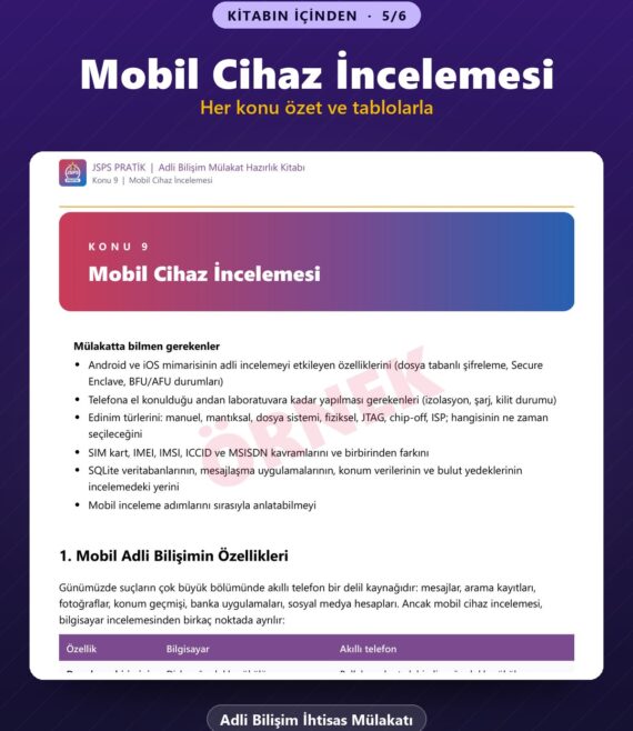 Adli Bilişim İhtisas Mülakatı Hazırlık Kitabı – kitabın içinden 5