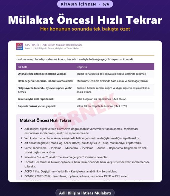 Adli Bilişim İhtisas Mülakatı Hazırlık Kitabı – kitabın içinden 6
