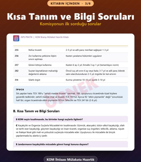 KOM İhtisası Mülakata Hazırlık Kitabı – kitabın içinden 3