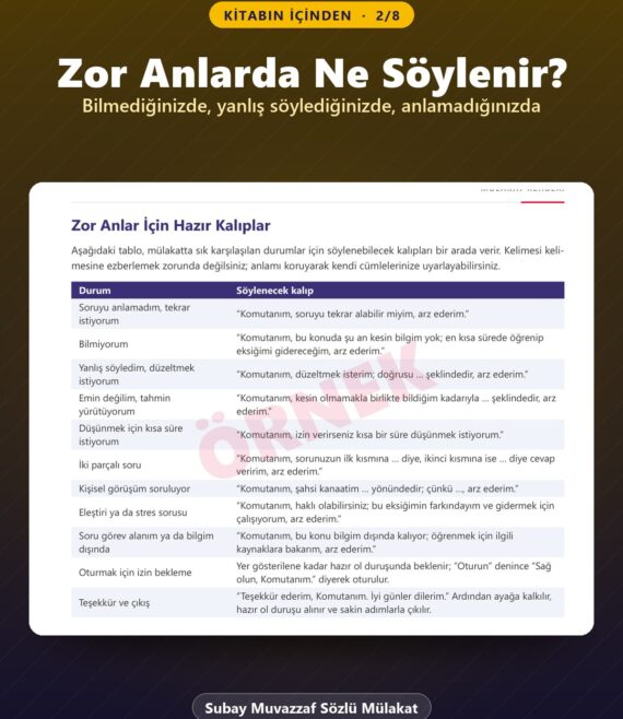 Jandarma Mülakat Kitabı – Subay Muvazzaf Sözlü Mülakat – kitabın içinden 2