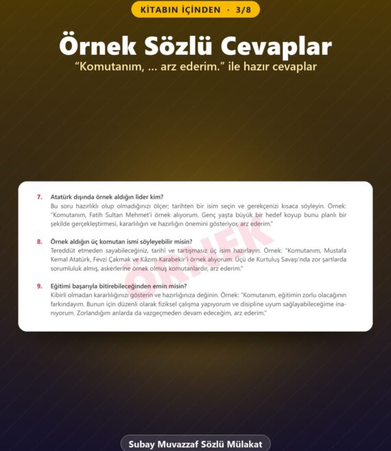 Jandarma Mülakat Kitabı – Subay Muvazzaf Sözlü Mülakat – kitabın içinden 3