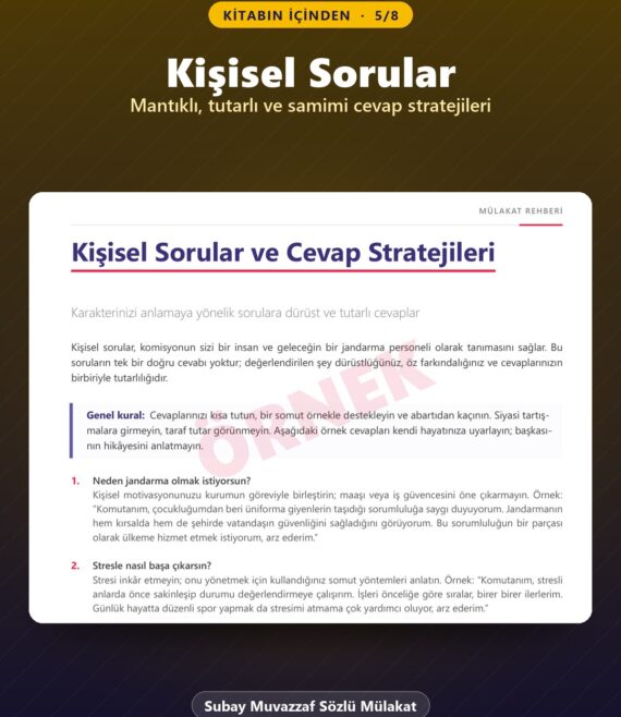 Jandarma Mülakat Kitabı – Subay Muvazzaf Sözlü Mülakat – kitabın içinden 5