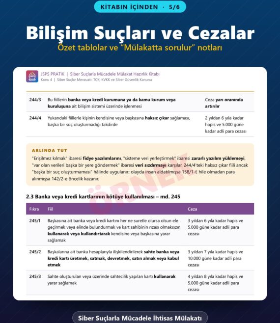 Siber Suçlarla Mücadele İhtisas Mülakatı Hazırlık Kitabı – kitabın içinden 5