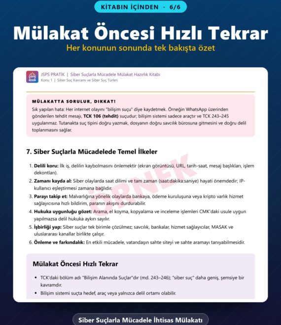 Siber Suçlarla Mücadele İhtisas Mülakatı Hazırlık Kitabı – kitabın içinden 6