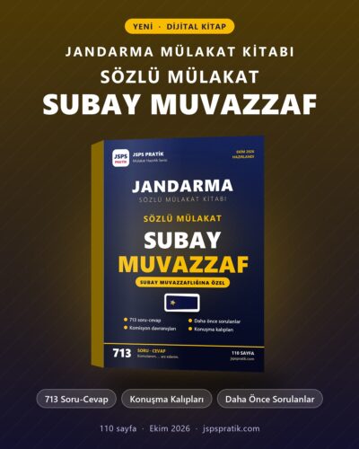 Jandarma Mülakat Kitabı – Subay Muvazzaf Sözlü Mülakat